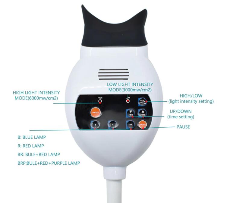 歯科用ホワイトニング機器 赤青紫三色光源 （取り付け可能な柱）